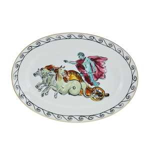 Ginori Il Viaggio Di Nettuno Chariot White Oval Platter - 13.25"